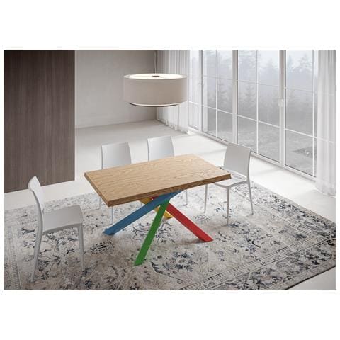 Tavolo Fisso 90x140 Cm Versalux Scortecciato Rovere Gambe 4/b - Foto 5