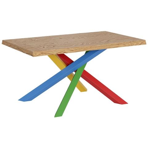 Tavolo Fisso 90x140 Cm Versalux Scortecciato Rovere Gambe 4/b - Foto 1