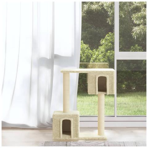 Albero Per Gatti Con Tiragraffi In Sisal Crema 60 Cm - Foto 6