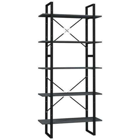 Lusso Casadino -  Libreria A 5 Ripiani Grigia 80x30x175 Cm In Legno Di Pino - Foto 1