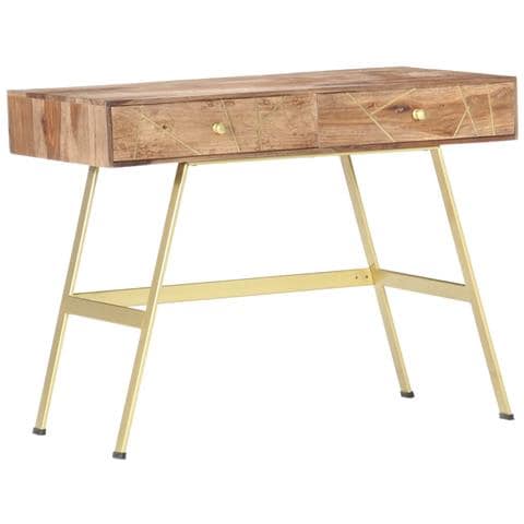 Lusso Casadino - Scrivania Con Cassetti 100x55x75 Cm Legno Massello Di Acacia - Foto 8