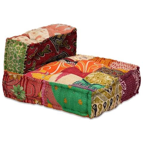 Pouf Modulare A 4 Posti In Tessuto Patchwork - Foto 8