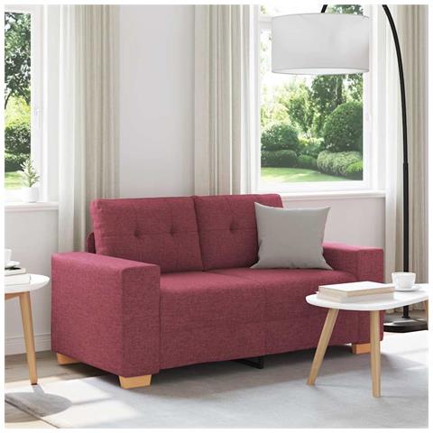 Divano Divanetto Rosso Vino 120 cm in Tessuto - Foto 2