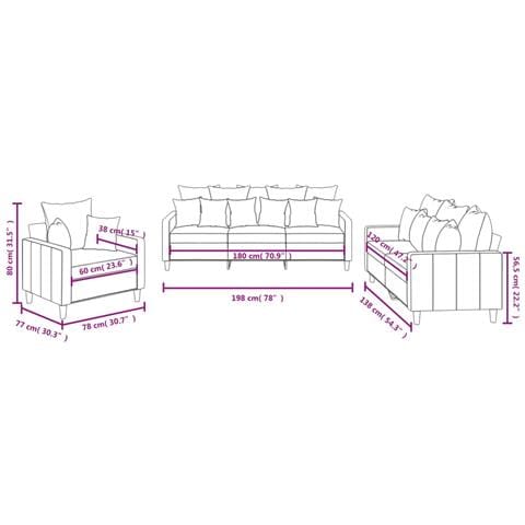 Set di Divani 3 pz con Cuscini rosa in Velluto - Foto 8