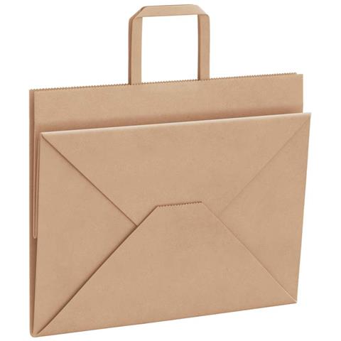 Sacchetti di Carta 250 pz con Manici Marrone 32x22x24 cm - Foto 9