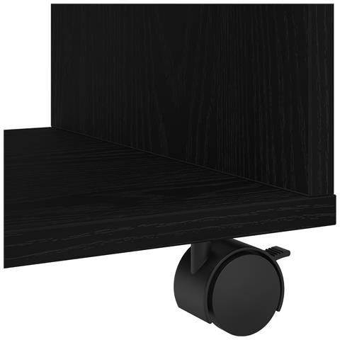 Tavolino con Ruote Rovere Nero 72x33x42,5 cm Legno Ingegnerizzato - Foto 7