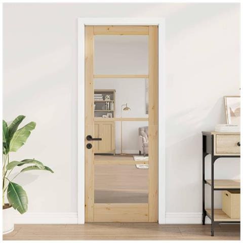 "porta interna con vetro ""ORKDAL"" 73,5x198,5x4 cm in legno massello di pino" - Foto 6