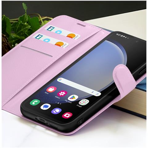 Custodia A Portafoglio Per Galaxy S23 Fe Con Funzione Di Supporto E Linguetta Magnetica, Rosa - Foto 2