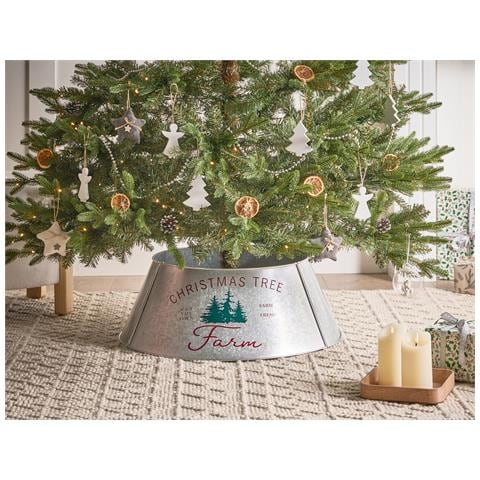 Copri Base Per Albero Di Natale Rovaniemi Ferro Argento 65 Cm - Foto 1