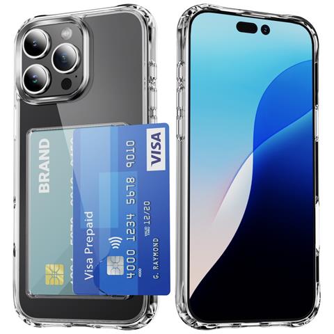 Custodia Antiurto Con Slot Laterale Per Schede Compatibile Con Iphone 16 Pro - Acrilico Trasparente Con Protezione Angolare - Foto 1