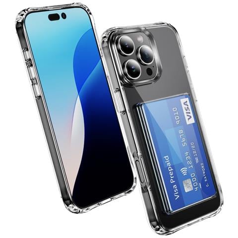 Custodia Antiurto Con Slot Laterale Per Schede Compatibile Con Iphone 16 Pro - Acrilico Trasparente Con Protezione Angolare - Foto 2