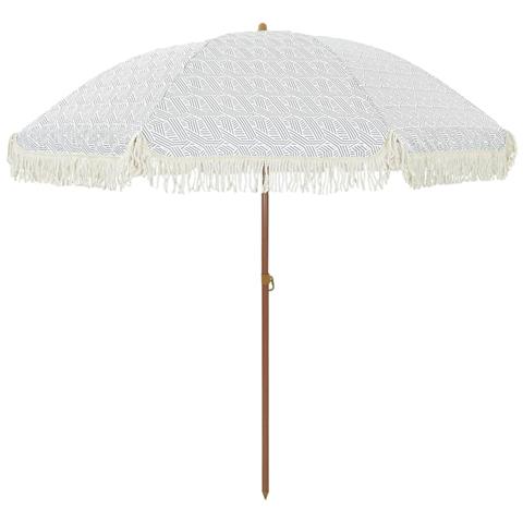 Ombrellone Grigio e Bianco Ø 205 x 209 cm Acciaio - Foto 1