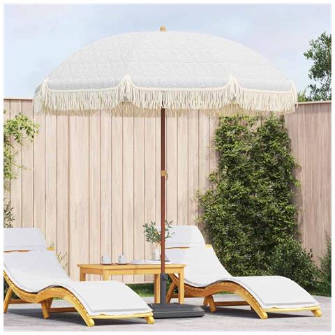 Ombrellone Grigio e Bianco Ø 205 x 209 cm Acciaio - Foto 2