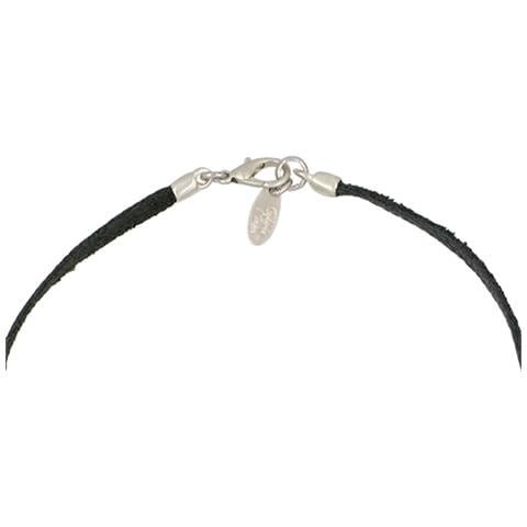 Collana Con Treppiede In Argento E Pelle Nera - Foto 2