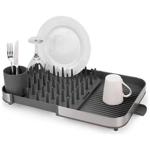 Scolapiatti Estensibile In Acciaio Inox Duo Per Asciugare Utensili Da Cucina Design Regolabile Resistente Facile Da Pulire Ottimizza Lo Spazio - Foto 2