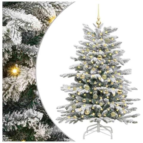 Albero di Natale Artificiale con Rami Pieghevoli Bianco 150 cm - Foto 1