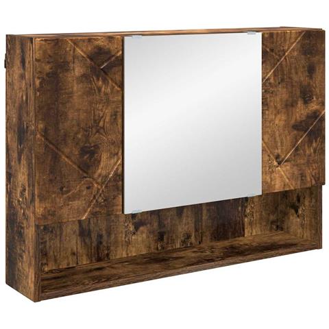 Mobiletto per specchio da bagno Rovere fumo 80 x 17 x 55 cm - Foto 1