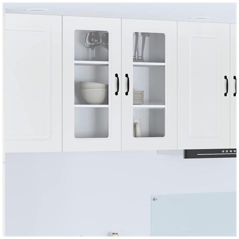 Pensile cucina Bianco Lucido 80 x 31 x 80 cm Legno multistrato - Foto 2