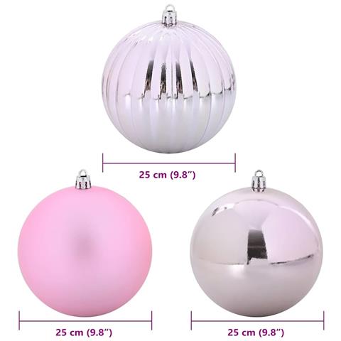 Set di Palle di Natale 3 pcs Rosa Plastica - Foto 5