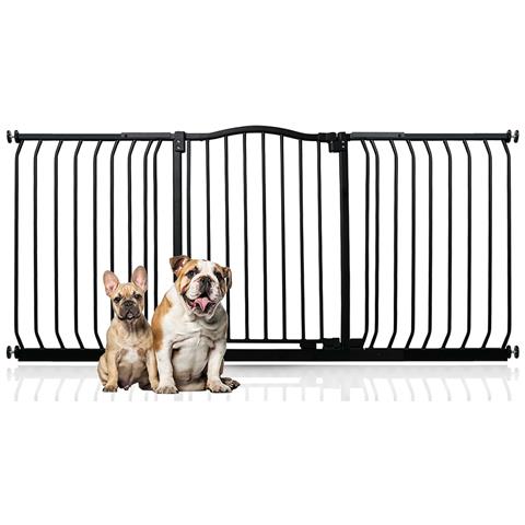 Bettacare Cancelletto Per Cani Con Parte Superiore Incurvata, 161cm - 170cm, Nero Opaco - Foto 1