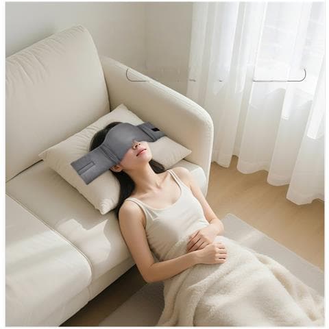 Mascherina Per Dormire Pesata A Doppio Lato - Sollievo Dalla Pressione E Aiuto Per Il Sonno Gray - Foto 4