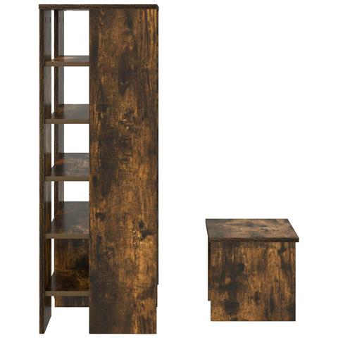 Mobile per scarpe 2 pcs Rovere fumé Legno multistrato - Foto 9