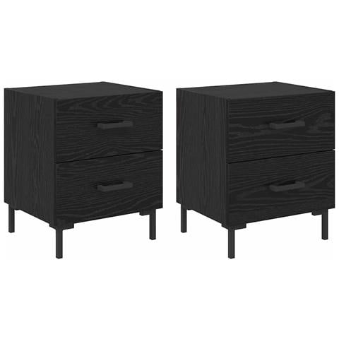 Armadio da Notte 2 pcs Rovere Nero 40 x 35 x 47,5 cm - Foto 1