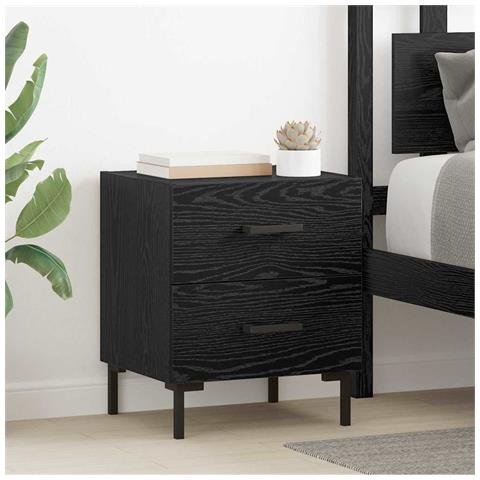 Armadio da Notte 2 pcs Rovere Nero 40 x 35 x 47,5 cm - Foto 2