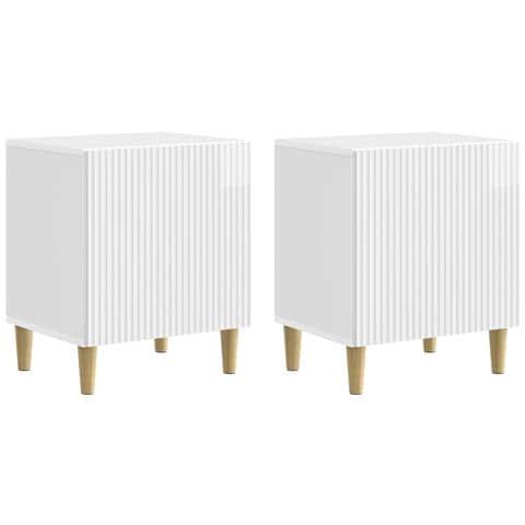 Armadio da Notte 2 pcs Bianco Lucido 43 x 34,5 x 50 cm - Foto 1