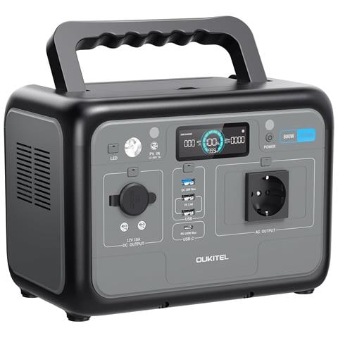 P800 Stazione di Energia Portatile 800W, Centrale Elettrica Portatile Batteria Lifepo4 512Wh, Generatore Con Uscite Usb A E C, Potenza Massima 1600W, Ricarica Rapida 6 Kg, Ideale Per Campeggio - Foto 1