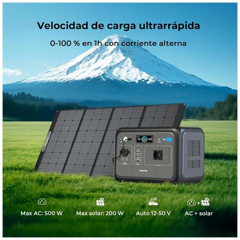 P800 Stazione di Energia Portatile 800W, Centrale Elettrica Portatile Batteria Lifepo4 512Wh, Generatore Con Uscite Usb A E C, Potenza Massima 1600W, Ricarica Rapida 6 Kg, Ideale Per Campeggio - Foto 2