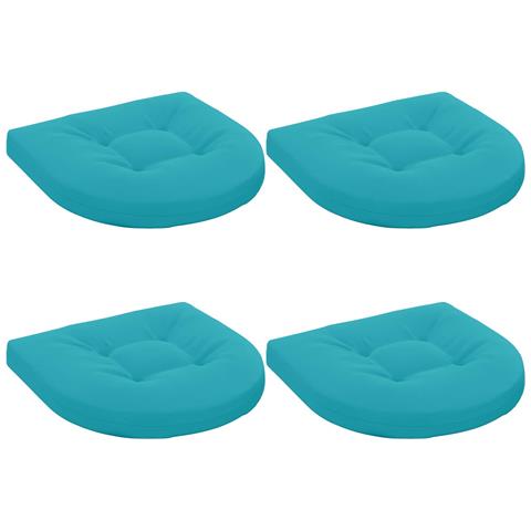 Cuscini per Sedia in 4 Pezzi 4 pz 100% Poliestere Turchese - Foto 1