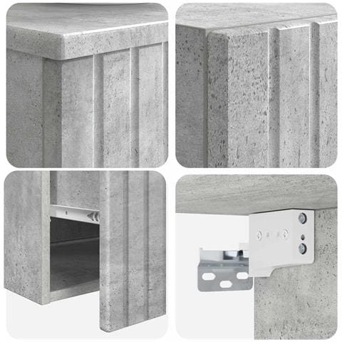 Set di mobili per il bagno 2 pz Grigio Cemento - Foto 2