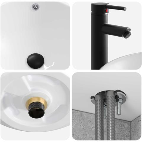 Set di mobili per il bagno 2 pz Grigio Cemento - Foto 10