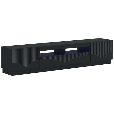 Mobile TV LED a 5 pezzi Nero Legno ingegnerizzato - Foto 1
