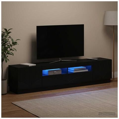 Mobile TV LED a 5 pezzi Nero Legno ingegnerizzato - Foto 9