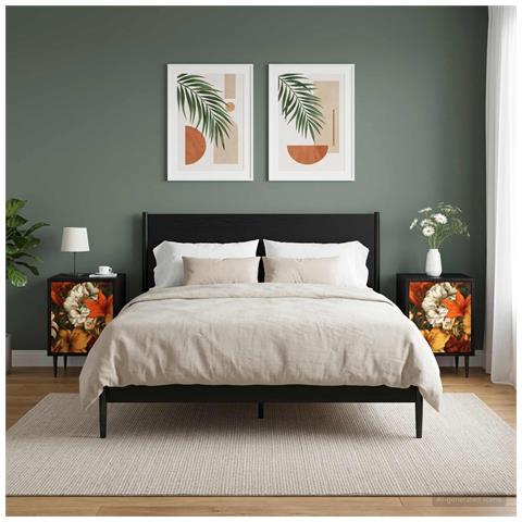 Armadio da Notte GENNEP 2 pz Rovere Nero 36 x 33 x 51 cm - Foto 2