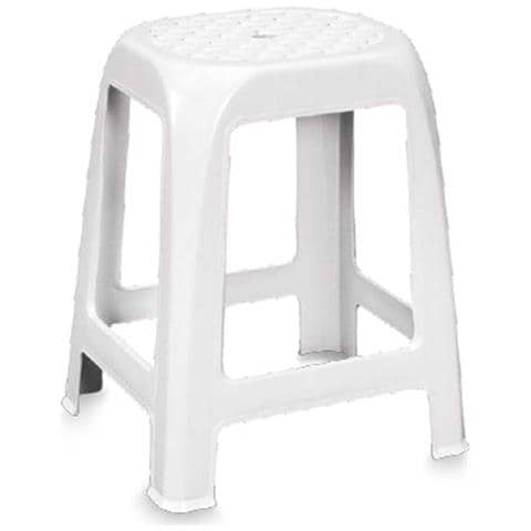 Sgabello Linea Elfo, Polipropilene Riciclabile, Bianco - Foto 2