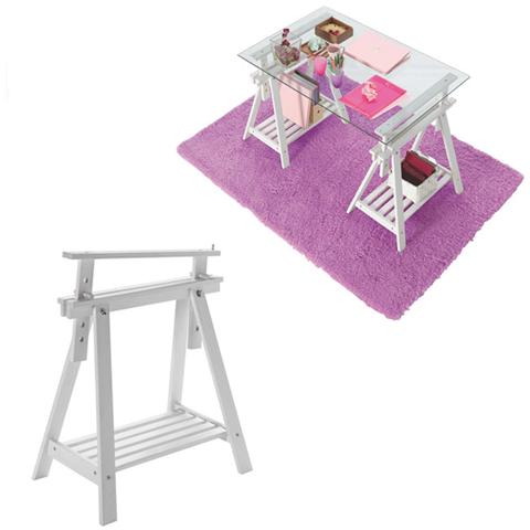 Cavalletto regolabile multiuso in legno di pino altezza cm 70/98max bianco - Foto 2