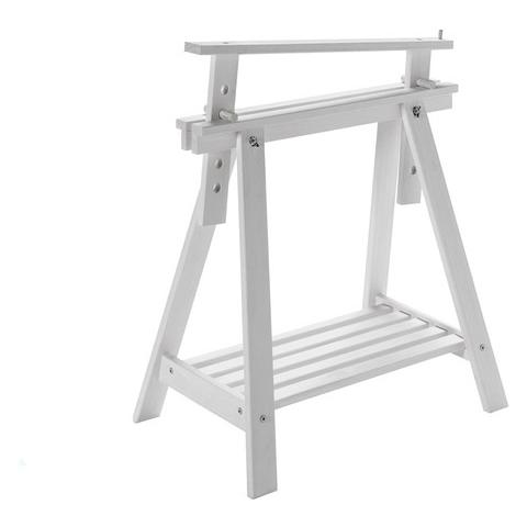 Cavalletto regolabile multiuso in legno di pino altezza cm 70/98max bianco - Foto 1