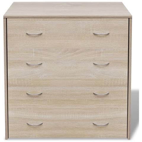 Credenza con 4 Cassetti 60x30,5x71 cm Colore Rovere - Foto 2