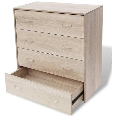 Credenza con 4 Cassetti 60x30,5x71 cm Colore Rovere - Foto 1