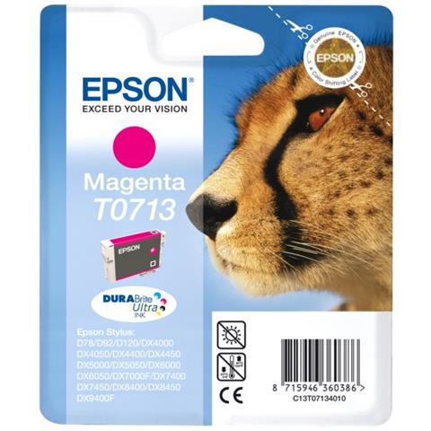 Originale T0713 Magenta Per Epson Stylus D78 / d78 / d92 / dx 4000 C13t07134012 Capacita' 5,5ml - Foto 1