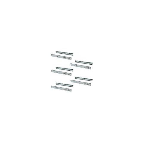 3051205 Guida Binario Con Cuscinetti A Sfere Ad Estrazione Totale E Chiusura Ammortizzata, Zincato, L L 400mm, Set Di 5 - Foto 1