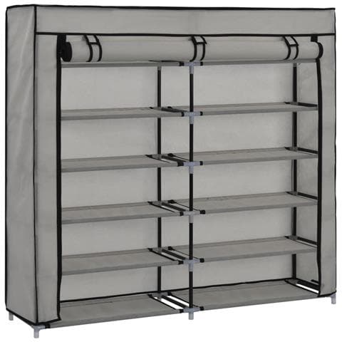 Scarpiera Con Rivestimento In Tessuto Grigio 115x28x110 Cm - Foto 8