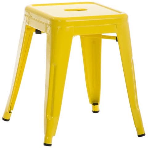 Panchetto Multiuso Armin in Metallo I Sgabello Industriale Impilabile I Sgabello Fisso Urban da Cucina Alt. 46 CM I Carico Max 200 kg Giallo - Foto 1