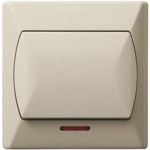 Interruttore Luce Di Base Per Interni Semplice Con Pulsante Grande, Fare Clic Su piùstra A Muro Beige Con Luce - Foto 1