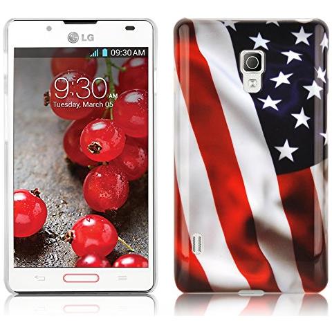 Custodia Compatibile Con Lg Optimus L7 Ii Con Stampa Stars And Stripes - Hard Case Coperchio Protettivo Con Design Alla Moda - Foto 1