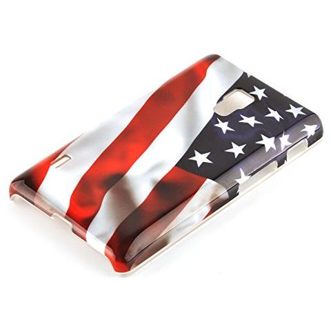 Custodia Compatibile Con Lg Optimus L7 Ii Con Stampa Stars And Stripes - Hard Case Coperchio Protettivo Con Design Alla Moda - Foto 2