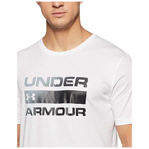 Ua Team Issue Wordmark Manica Corta, Maglietta Uomo, Bianco (bianco / Nero 100), L - Foto 2